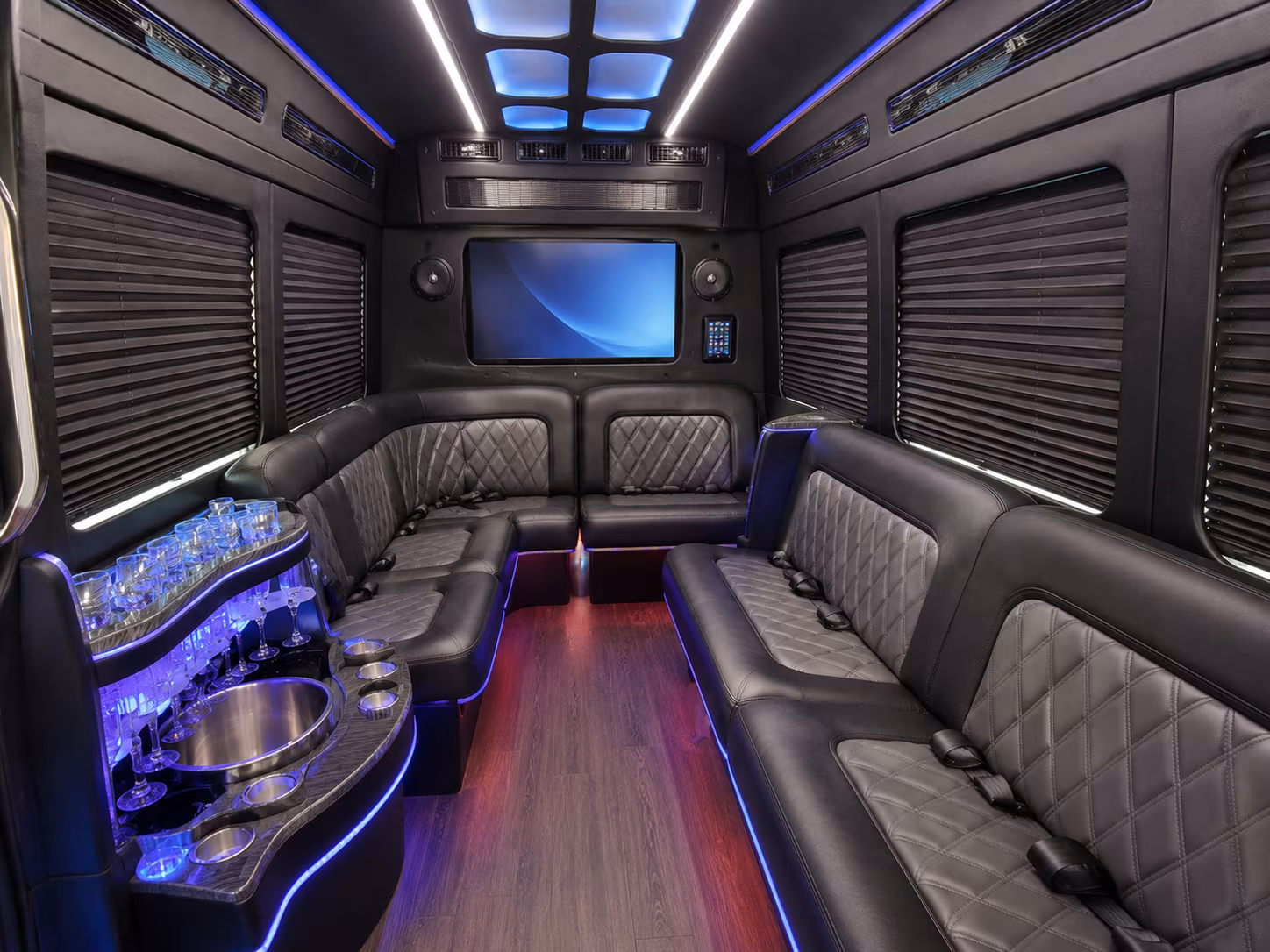 overland park party bus rental interior